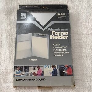 Saunders Snapak SN-8512 Aluminum Forms Holder w/ ClipBoard 8 1/2" x 12" NIB